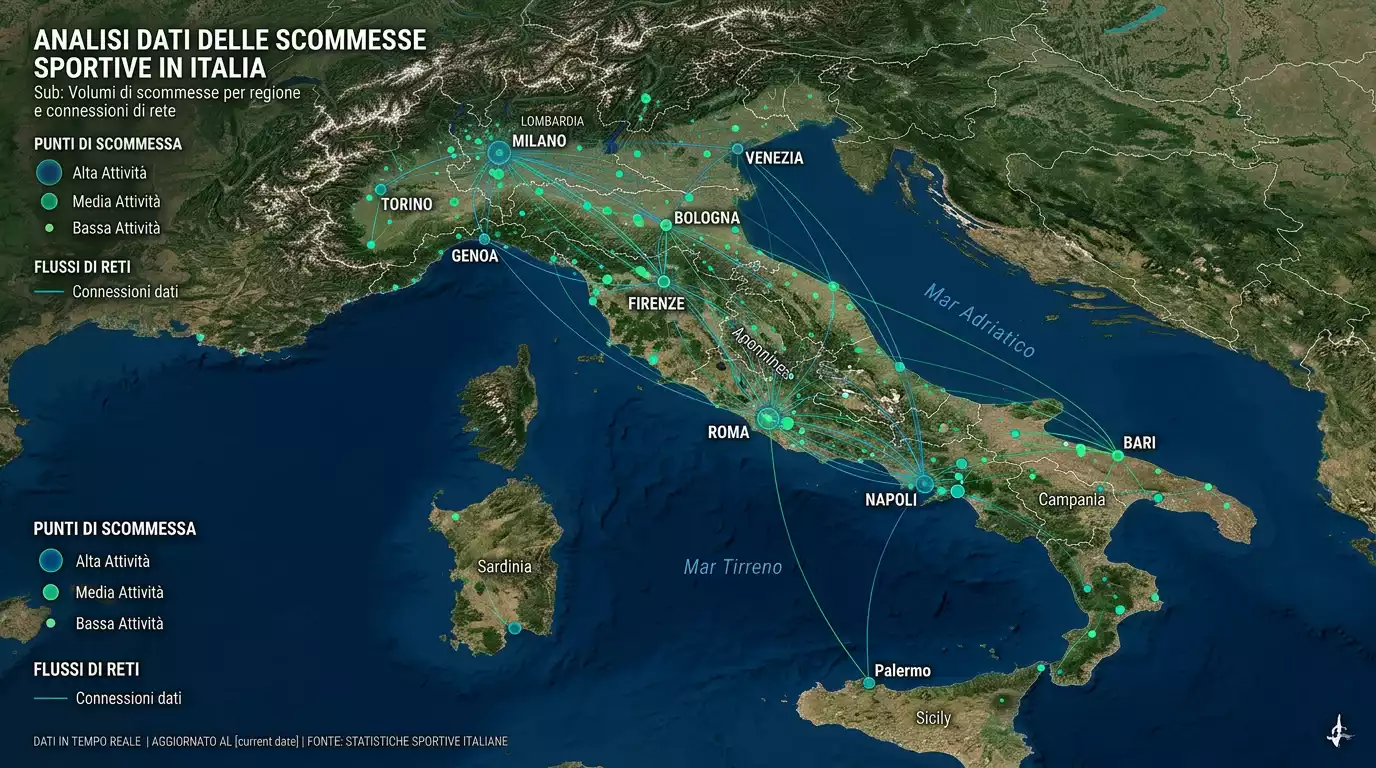 Grafico di crescita del mercato delle scommesse rugby in Italia